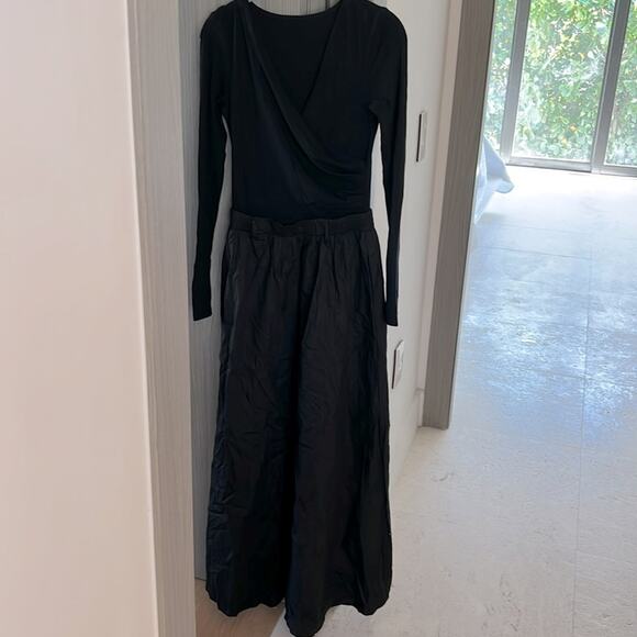 NWT MINIMALIST MODERN lovers COMMENSE black full skirt wrap top dress S - Picture 6 of 8